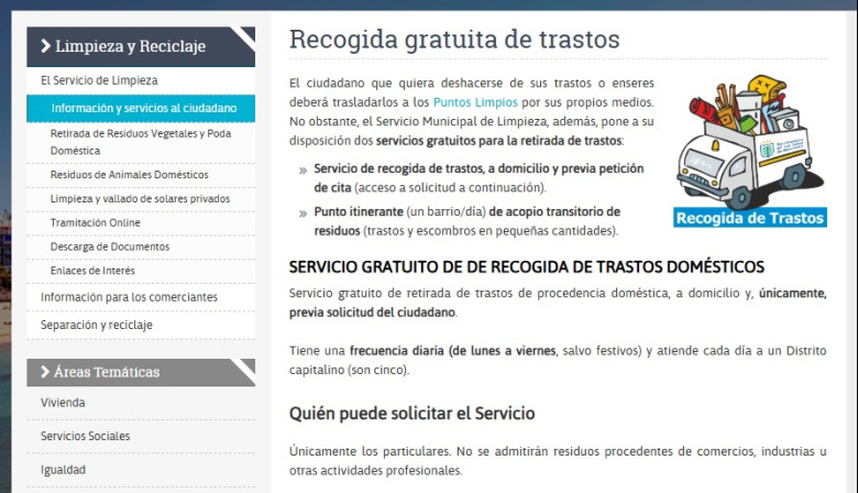 El Ayuntamiento de Las Palmas de Gran Canaria impulsa mejoras en la web para la solicitud de citas previas de recogida de trastos a domicilio