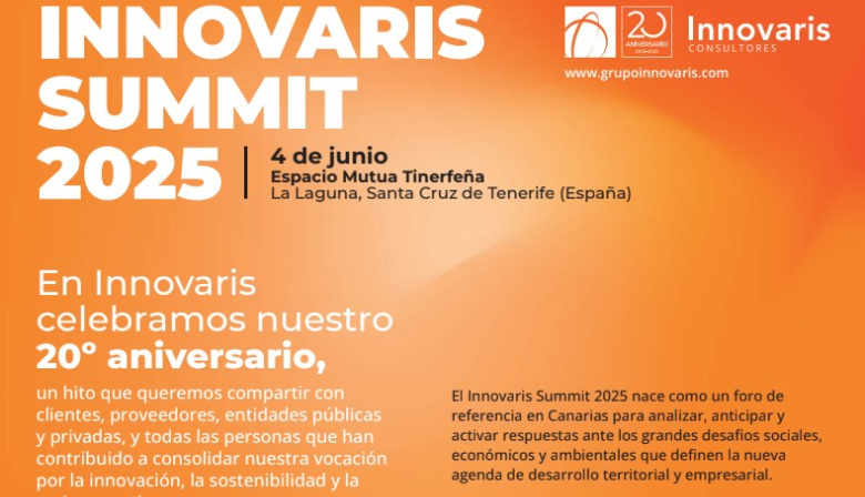 Innovaris Summit 2025 reunirá en Tenerife a líderes del desarrollo sostenible, la transformación digital y la estrategia territorial