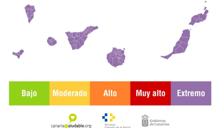 El SCS mantiene el riesgo extremo por radiación ultravioleta en todas las islas