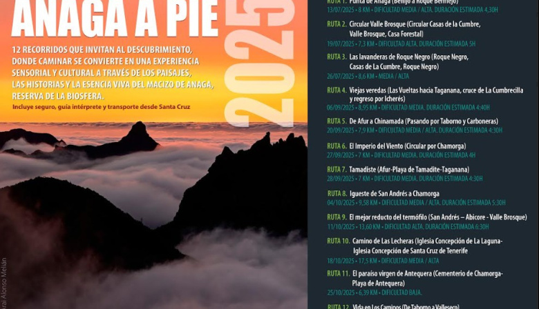 Santa Cruz con las rutas de senderismo sostenible del programa “Anaga a Pie”