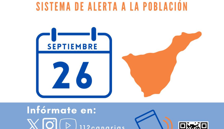 El sistema de aviso a la población en caso de emergencia ES-Alert se prueba el 26 de septiembre en Tenerife