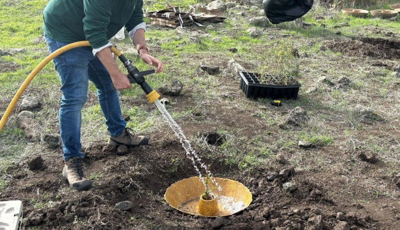 El Cabildo de Gran Canaria prueba prototipos de retenedores de agua fabricados a partir de residuos de platanera