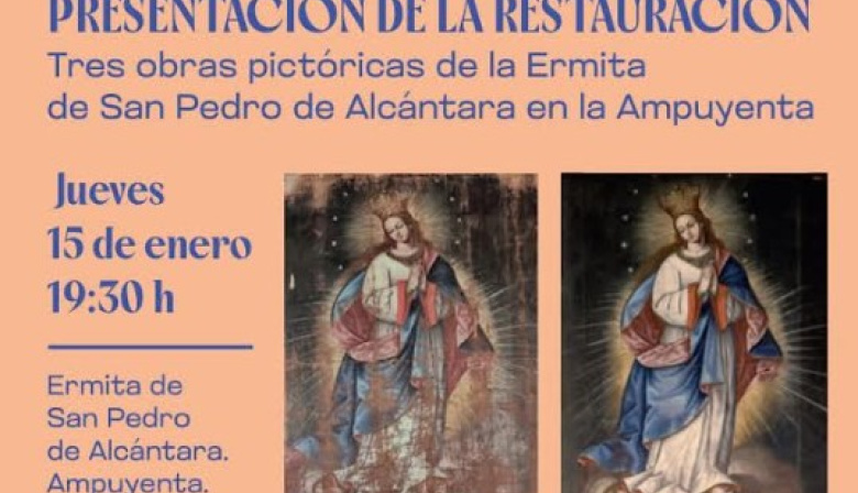 La Ermita de San Pedro de Alcántara acoge la presentación de la restauración de tres de sus cuadros históricos