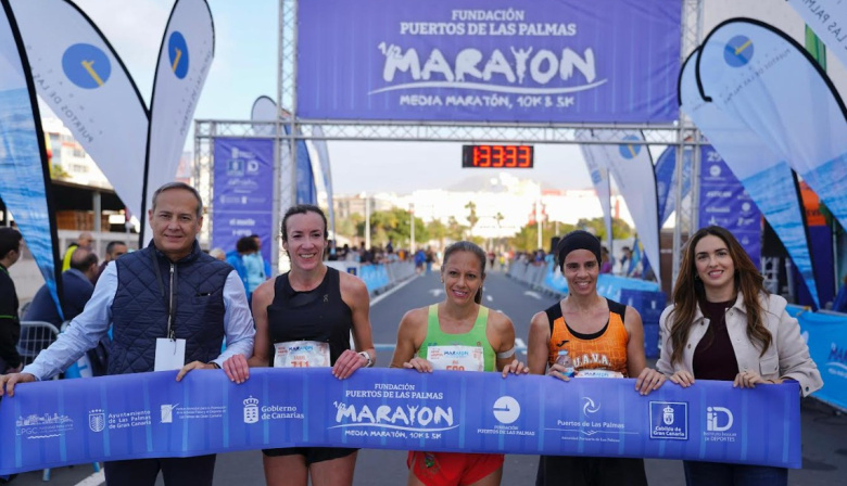 Fran Cabrera y Ana Boullón imponen su ritmo en la Media Maratón Fundación Puertos de Las Palmas y se alzan con el título regional