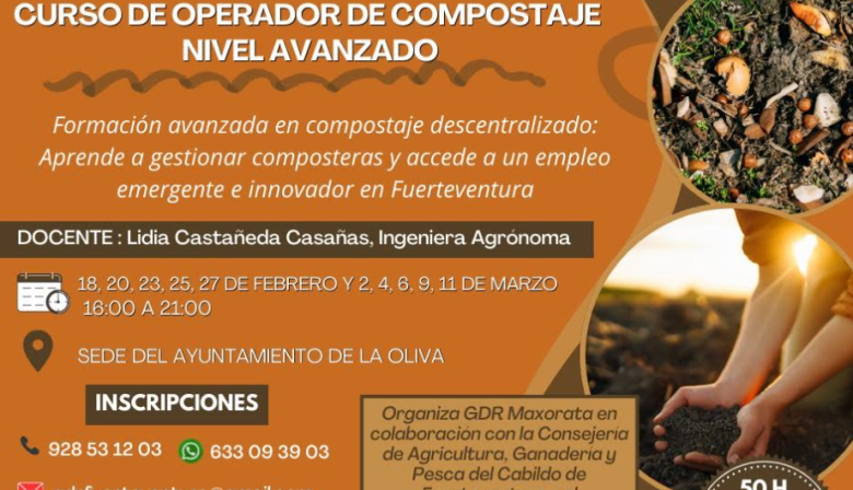 Cabildo de Fuerteventura y GDR Maxorata imparten un curso avanzado de operador de compostaje