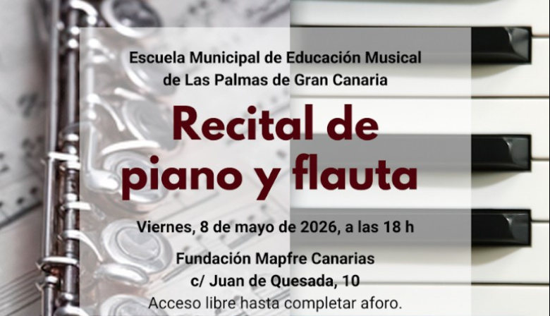 La Escuela Municipal de Educación Musical ofrece un recital de piano y flauta en la Fundación Mapfre Canarias