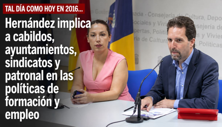 Sucedió tal día como hoy en 2016: Patricia Hernández implica a cabildos, ayuntamientos, sindicatos y patronal en las políticas de formación y empleo