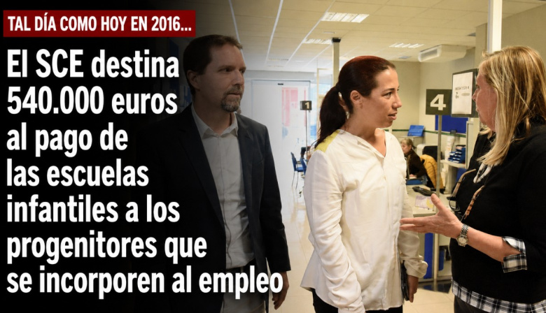 Sucedió tal día como hoy en 2016: El SCE destina 540.000 euros al pago de las escuelas infantiles a los progenitores que se incorporen al empleo