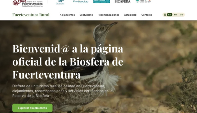 Así es la web para la promoción de la calidad rural y el ecoturismo de la Reserva de la Biosfera de Fuerteventura