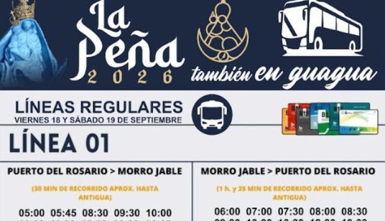 El Cabildo habilita por primera vez líneas directas desde Antigua hacia el norte y sur de la isla con motivo de las Fiestas de La Peña