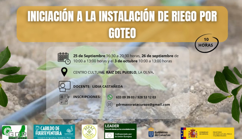 Cabildo de Fuerteventura y GDR Maxorata impulsan una formación en riego por goteo para mejorar el uso eficiente del agua