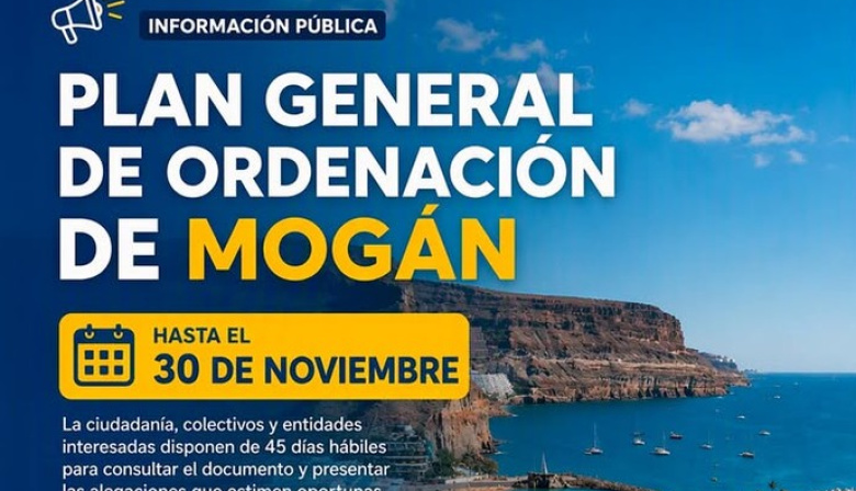 El Plan General de Ordenación de Mogán mantiene su periodo de información pública hasta el 30 de noviembre
