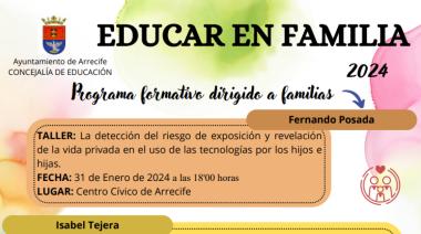 El Ayuntamiento de Arrecife presenta una nueva edición del programa formativo “Educar en familia”