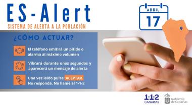 El sistema de aviso a la población en caso de emergencia ES-Alert se prueba en La Palma este 17 de abril