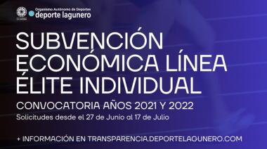 Se mantiene abierto el plazo para la subvención económica Línea Élite Individual de La Laguna