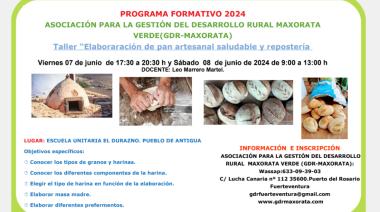Cabildo de Fuerteventura y GDR Maxorata organizan un taller sobre la elaboración de pan artesanal saludable