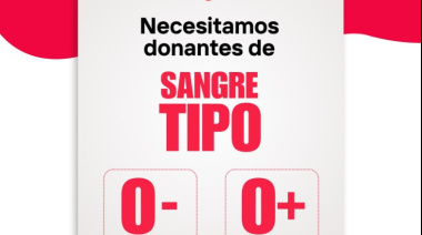 Hemodonación traslada la necesidad urgente de conseguir donaciones de los grupos sanguíneos 0- y 0+