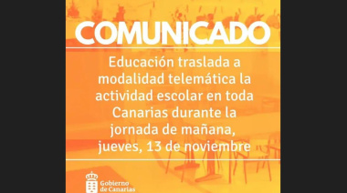 Canarias suspende clases presenciales este jueves por el paso de la borrasca 'Claudia'