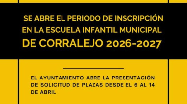 La Oliva abre el periodo de inscripción en la Escuela Infantil Municipal de Corralejo 2026/2027