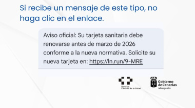 El SCS alerta sobre una campaña de SMS fraudulentos sobre renovación de la tarjeta sanitaria