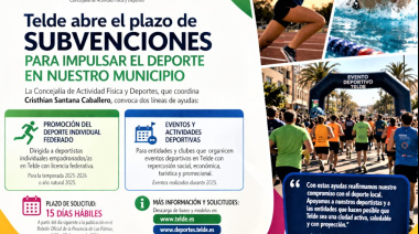 El Ayuntamiento de Telde convoca subvenciones al deporte por valor de 62.000 euros