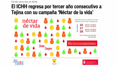 Sucedió tal día como hoy en 2016: El ICHH regresa por tercer año consecutivo a Tejina con su campaña ‘Néctar de la vida’