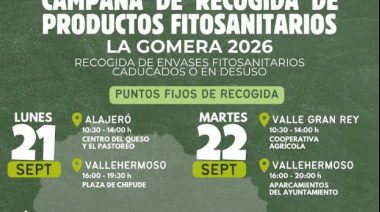 El Cabildo de La Gomera pone en marcha una campaña para la recogida de envases fitosanitarios caducados o en desuso