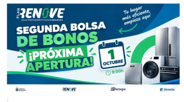 Canarias activa hoy más de 800.000 euros en nuevos bonos del Plan Renove de Electrodomésticos