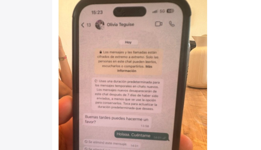 Coalición Canaria Lanzarote alerta sobre el hackeo del teléfono de su secretaria de Organización, Olivia Duque