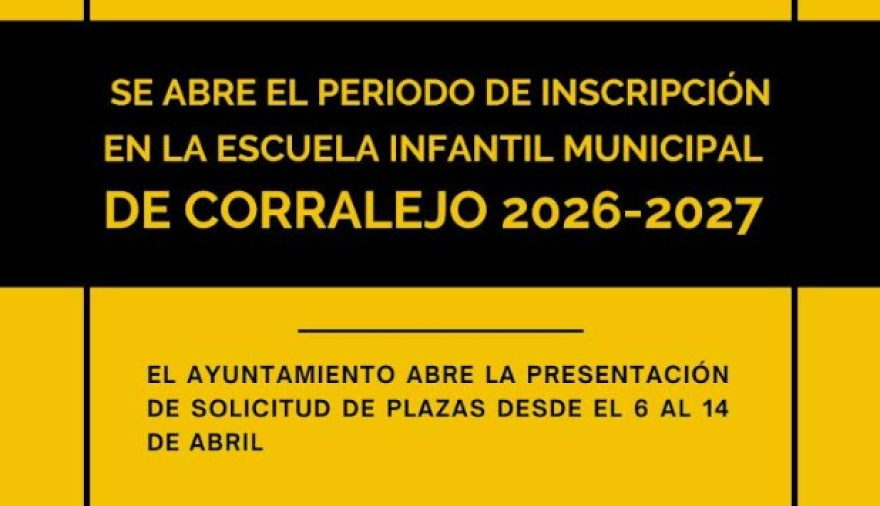 La Oliva abre el periodo de inscripción en la Escuela Infantil Municipal de Corralejo 2026/2027