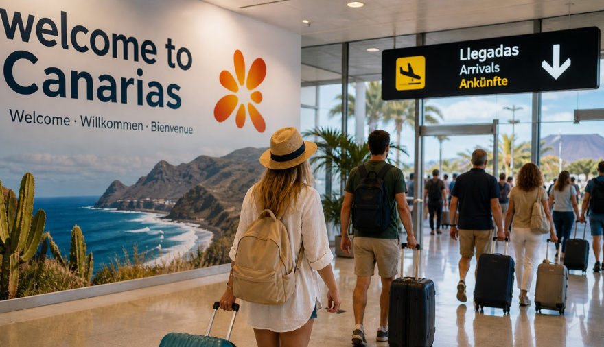 El número total de pasajeros llegados a los aeropuertos de Canarias desciende en abril