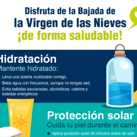 Sanidad recuerda cómo evitar riesgos para la salud durante la Bajada de la Virgen de las Nieves en Las Nieves