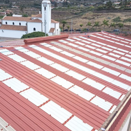 El Ayuntamiento de La Laguna finaliza las obras de acondicionamiento de la cubierta del pabellón de Valle de Guerra