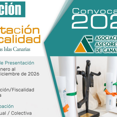La Asociación de Asesores Fiscales de Canarias (AFC) convoca la VI Edición de sus premios