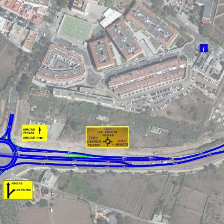 Arucas cierra este lunes el carril de salida desde el cementerio hacia la glorieta de la Cruz Roja por las obras de la circunvalación