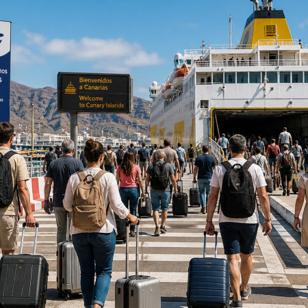 El número de pasajeros que utilizaron los puertos de Canarias disminuye en marzo