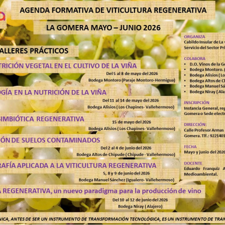 El Cabildo de La Gomera impulsa una agenda formativa en viticultura regenerativa durante los meses de mayo y junio