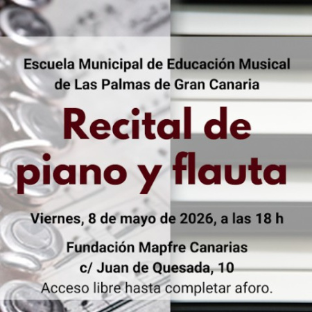 La Escuela Municipal de Educación Musical ofrece un recital de piano y flauta en la Fundación Mapfre Canarias
