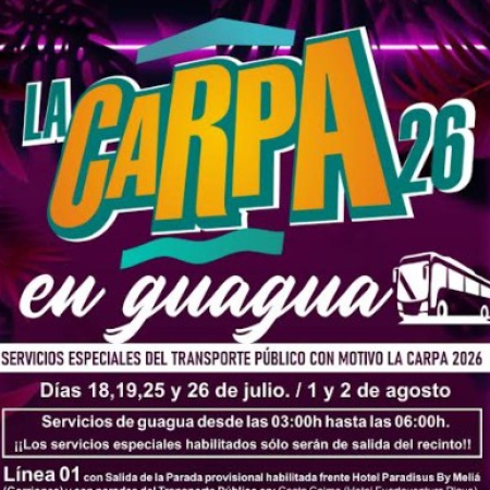 La Carpa 2026 de Fuerteventura cuenta, por primera vez, con un servicio especial de guaguas para el regreso del público