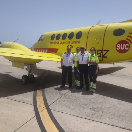 El SUC realiza 559 traslados en su avión medicalizado en los seis primeros meses de 2026