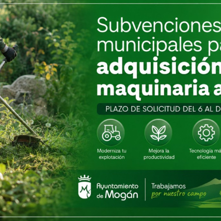 Mogán cierra este miércoles la convocatoria de ayudas para la adquisición de maquinaria agrícola