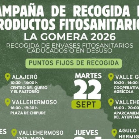 El Cabildo de La Gomera pone en marcha una campaña para la recogida de envases fitosanitarios caducados o en desuso