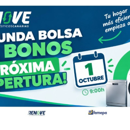 Canarias activa hoy más de 800.000 euros en nuevos bonos del Plan Renove de Electrodomésticos